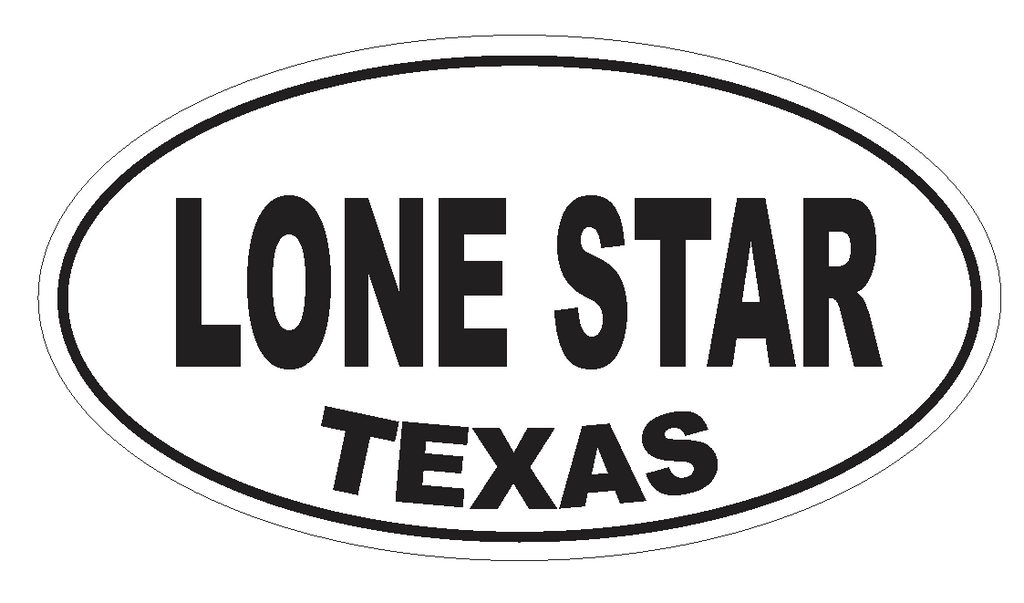 Lone Star Texas Oval Bumper Sticker or Helmet Sticker D3607 Euro Oval - Winter Park Products