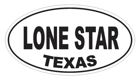 Lone Star Texas Oval Bumper Sticker or Helmet Sticker D3607 Euro Oval - Winter Park Products