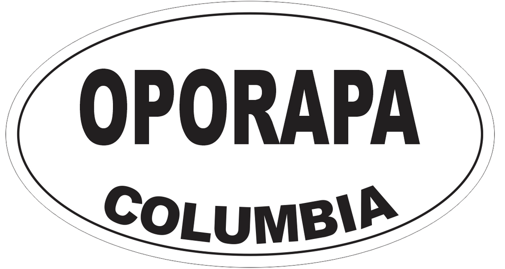 Oporapa Columbia Oval Bumper Sticker or Helmet Sticker D4531