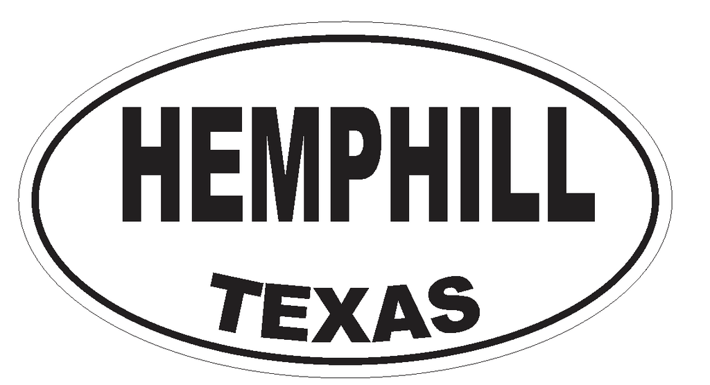 Hemphill Texas Oval Bumper Sticker or Helmet Sticker D3487 Euro Oval - Winter Park Products