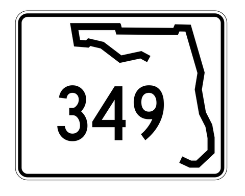 Florida State Road 349 Sticker Decal R1540 Highway Sign - Winter Park Products