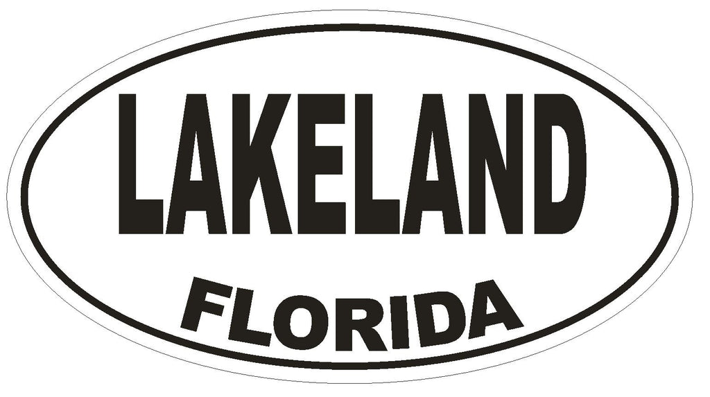 Lakeland Florida Oval Bumper Sticker or Helmet Sticker D1547 Euro Oval - Winter Park Products