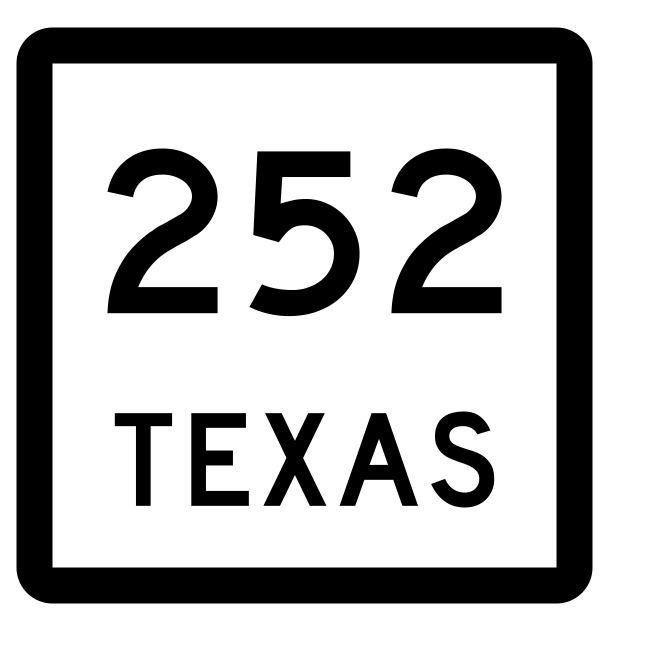Texas State Highway 252 Sticker Decal R2548 Highway Sign