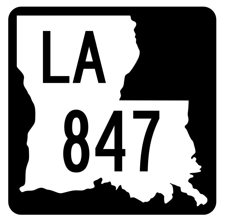 Louisiana State Highway 847 Sticker Decal R6142 Highway Route Sign