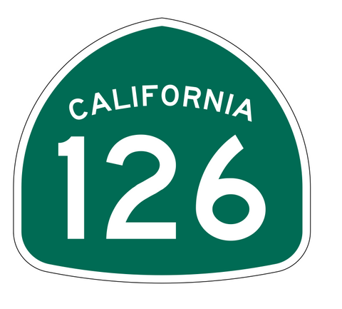 California State Route 126 Sticker Decal R1200 Highway Sign - Winter Park Products