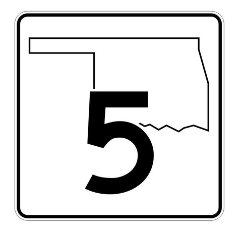Oklahoma State Highway 5 Sticker Decal R5558 Highway Route Sign