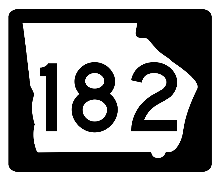 Georgia State Route 182 Sticker R3848 Highway Sign