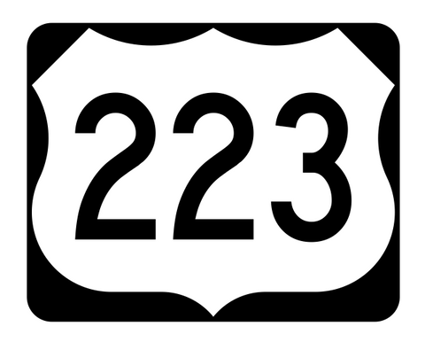 US Route 223 Sticker R2153 Highway Sign Road Sign - Winter Park Products
