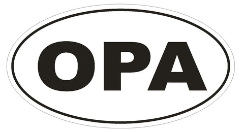 OPA Oval Bumper Sticker or Helmet Sticker D1870 Euro Oval Greek - Winter Park Products