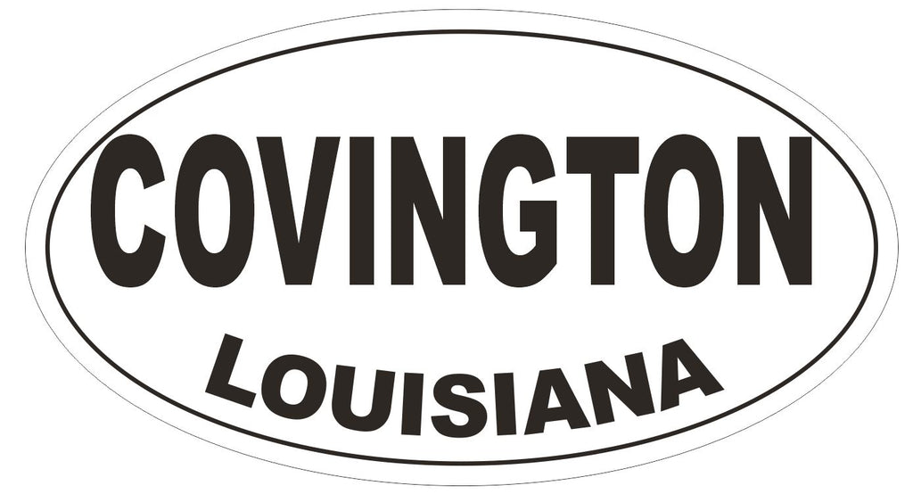 Covington Louisiana Oval Bumper Sticker or Helmet Sticker D3809