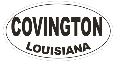 Covington Louisiana Oval Bumper Sticker or Helmet Sticker D3809