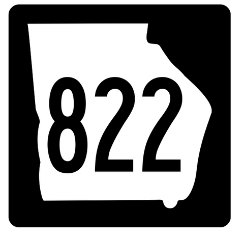 Georgia State Route 822 Sticker R4090 Highway Sign Road Sign Decal