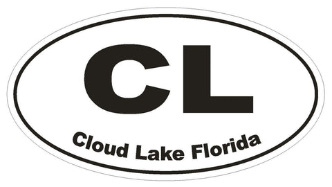 Cloud lake Florida Oval Bumper Sticker or Helmet Sticker D1637 Euro Oval - Winter Park Products
