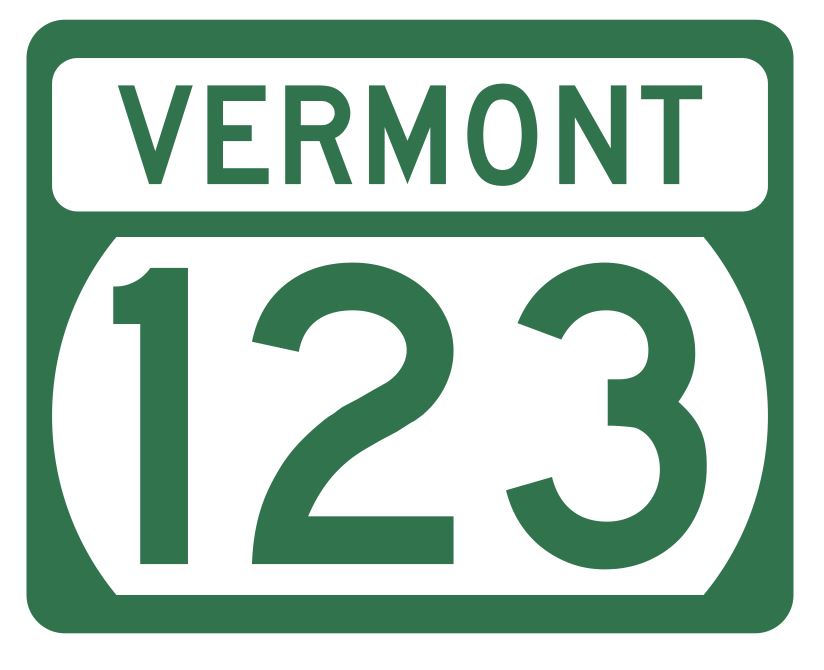 Vermont State Highway 123 Sticker Decal R5327 Highway Route Sign
