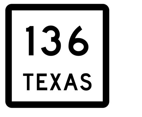 Texas State Highway 136 Sticker Decal R2435 Highway Sign - Winter Park Products