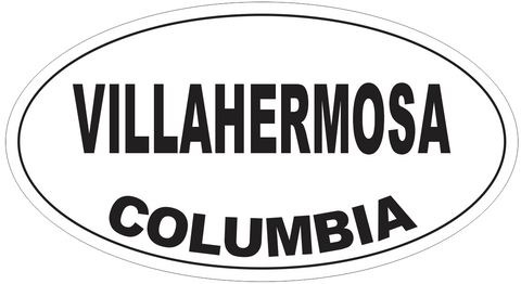 Villahermosa Columbia Oval Bumper Sticker or Helmet Sticker D4921