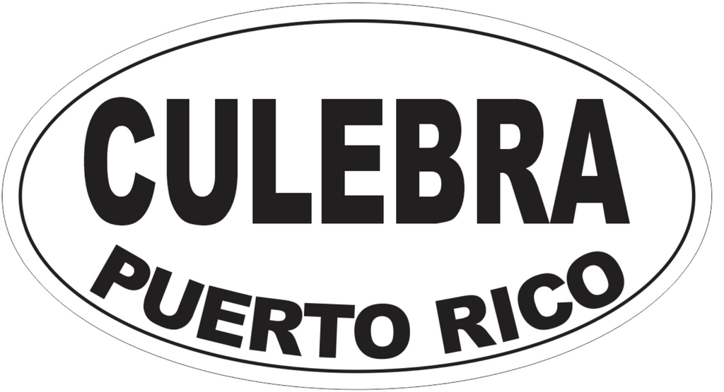 Culebra Puerto Rico Oval Bumper Sticker or Helmet Sticker D4108