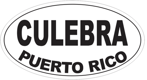 Culebra Puerto Rico Oval Bumper Sticker or Helmet Sticker D4108