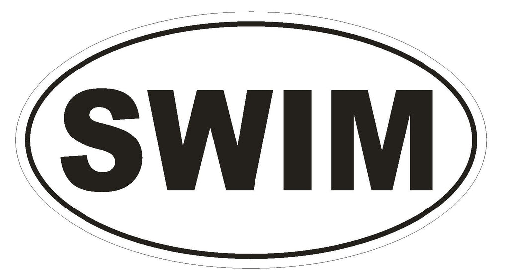 SWIM Euro Oval Bumper Sticker or Helmet Sticker D518 Laptop Cell Phone Swimming - Winter Park Products