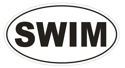 SWIM Euro Oval Bumper Sticker or Helmet Sticker D518 Laptop Cell Phone Swimming - Winter Park Products