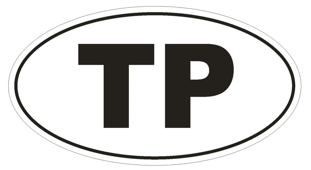 TP East Timor Oval Bumper Sticker or Helmet Sticker D2048 Country Code - Winter Park Products