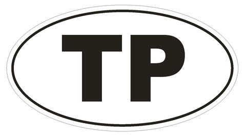 TP East Timor Oval Bumper Sticker or Helmet Sticker D2048 Country Code - Winter Park Products