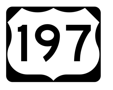 US Route 197 Sticker R2138 Highway Sign Road Sign - Winter Park Products
