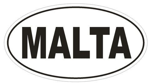 MALTA Oval Bumper Sticker or Helmet Sticker D2140 Country Euro oval - Winter Park Products