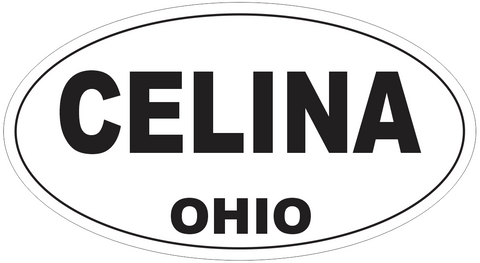 Celina Ohio Oval Bumper Sticker or Helmet Sticker D6057