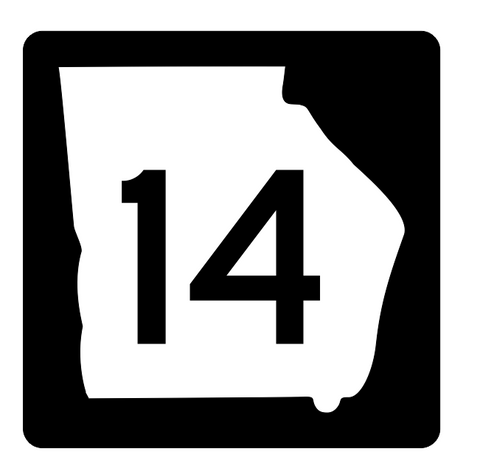 Georgia State Route 14 Sticker R3563 Highway Sign
