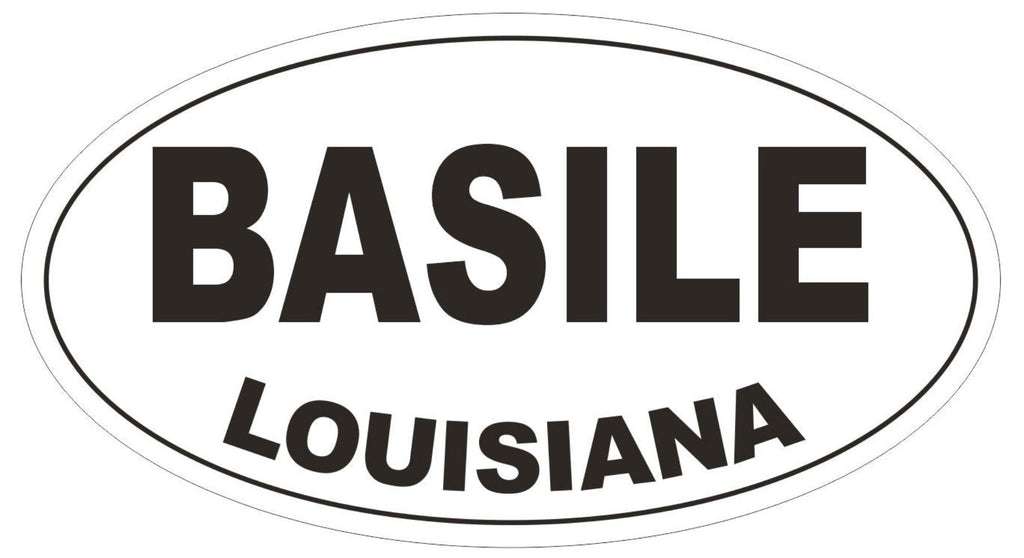 Basile Louisiana Oval Bumper Sticker or Helmet Sticker D3781