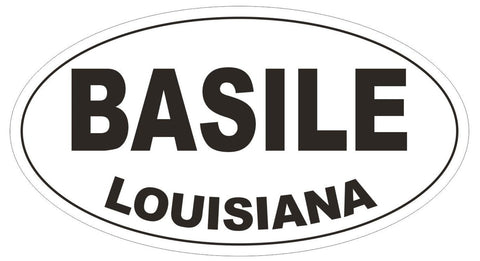 Basile Louisiana Oval Bumper Sticker or Helmet Sticker D3781