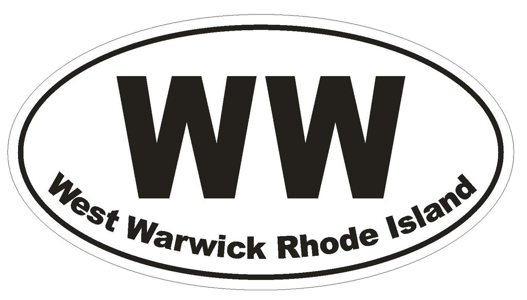 West Warwick Rhode Island Oval Bumper Sticker or Helmet Sticker D1527 Euro Oval - Winter Park Products