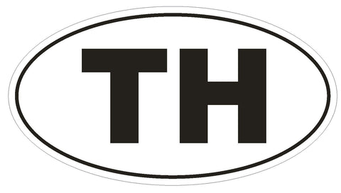 TH Thailand Oval Bumper Sticker or Helmet Sticker D2036 Country Code - Winter Park Products