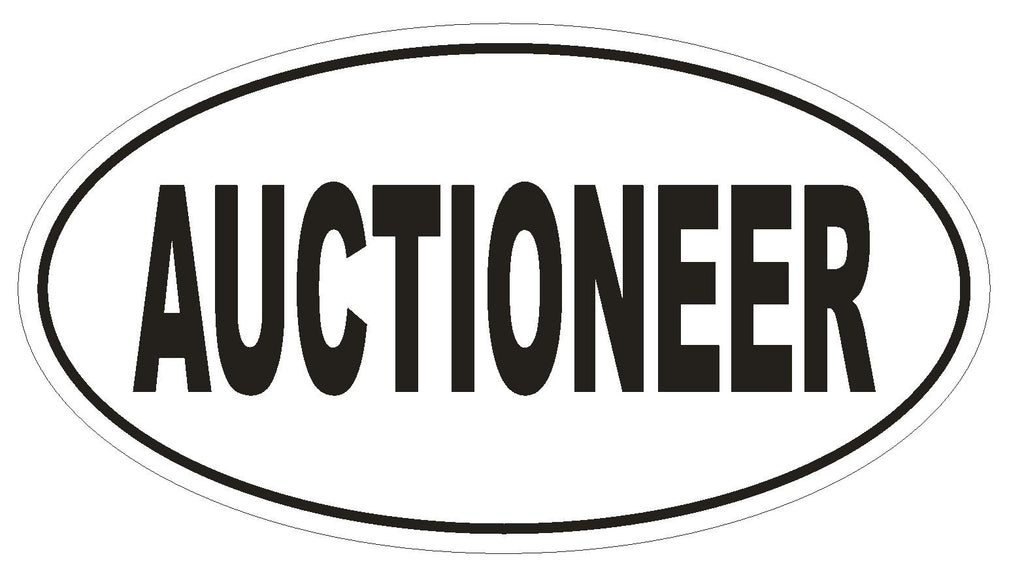 AUCTIONEER Oval Bumper Sticker or Helmet Sticker D1790 Euro Oval - Winter Park Products