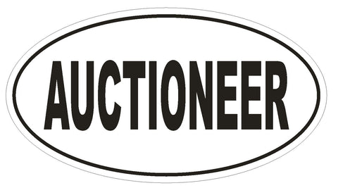 AUCTIONEER Oval Bumper Sticker or Helmet Sticker D1790 Euro Oval - Winter Park Products