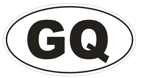 GQ Equatorial Guinea Oval Bumper Sticker or Helmet Sticker D2051 Country Code - Winter Park Products