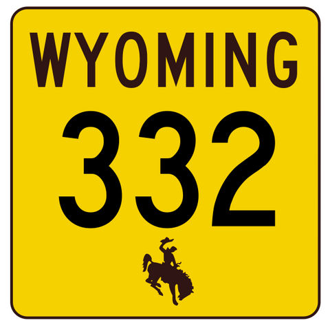 Wyoming Highway 332 Sticker R3515 Highway Sign