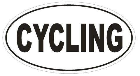 CYCLING Oval Bumper Sticker or Helmet Sticker D1939 Euro Oval - Winter Park Products
