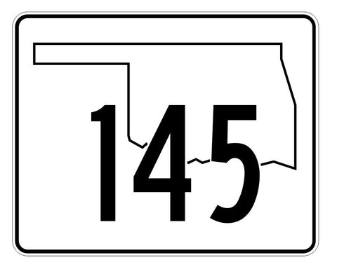 Oklahoma State Highway 145 Sticker Decal R5707 Highway Route Sign