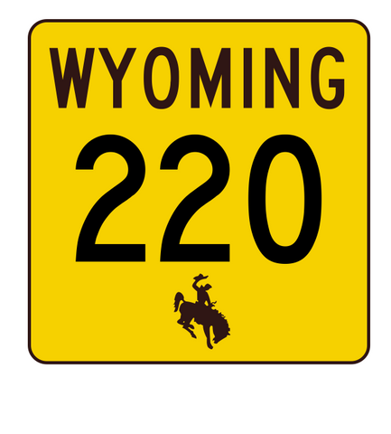 Wyoming Highway 220 Sticker R3466 Highway Sign