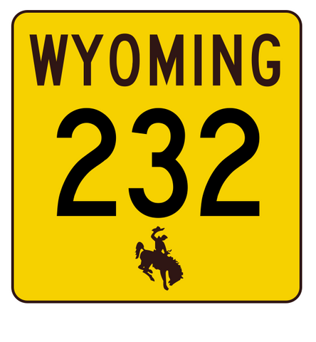 Wyoming Highway 232 Sticker R3474 Highway Sign