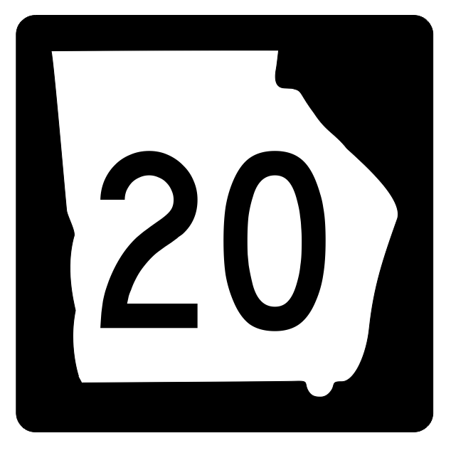 Georgia State Route 20 Sticker R3569 Highway Sign