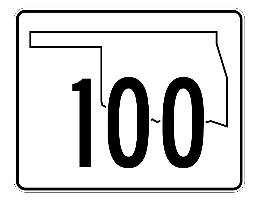 Oklahoma State Highway 100 Sticker Decal R5678 Highway Route Sign
