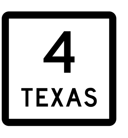 Texas State Highway 4 Sticker Decal R2258 Highway Sign - Winter Park Products