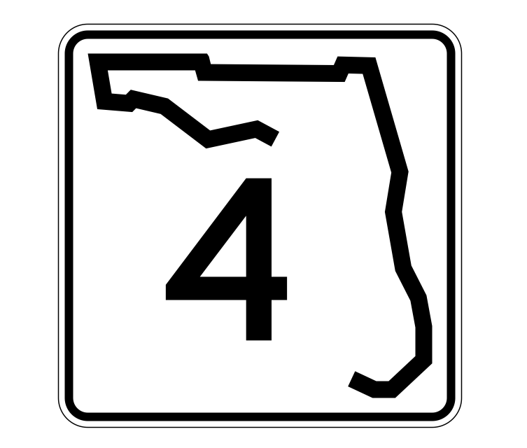 Florida State Road 4 Sticker Decal R1333 Highway Sign - Winter Park Products