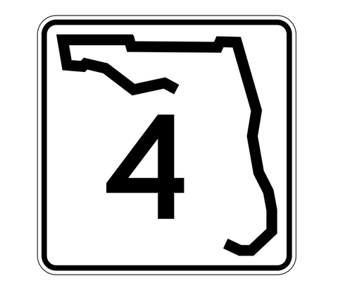 Florida State Road 4 Sticker Decal R1333 Highway Sign - Winter Park Products