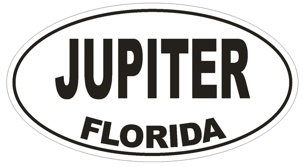 Jupiter Florida Oval Bumper Sticker or Helmet Sticker D1544 Euro Oval - Winter Park Products