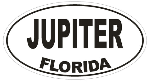 Jupiter Florida Oval Bumper Sticker or Helmet Sticker D1544 Euro Oval - Winter Park Products