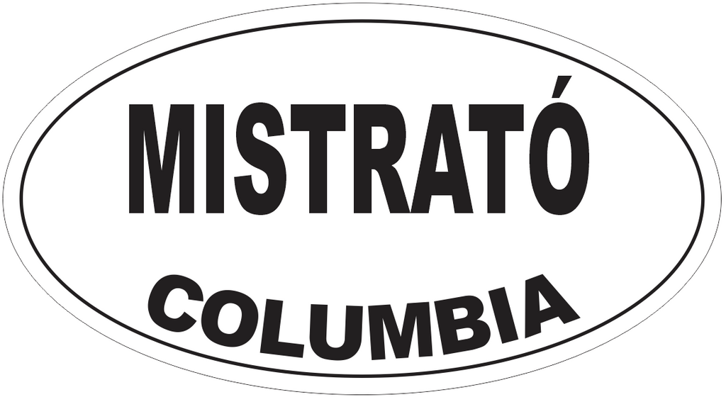 Mistrato Columbia Oval Bumper Sticker or Helmet Sticker D4649